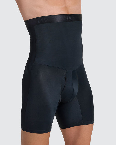 Leo high waist stomach shaper with boxer brief#color_700-black