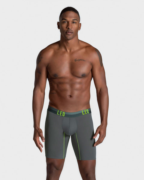 Leo Long Leg Athletic Boxer Briefs with Side Pocket - Quick Dry Mens  Underwear Black : : Clothing, Shoes & Accessories