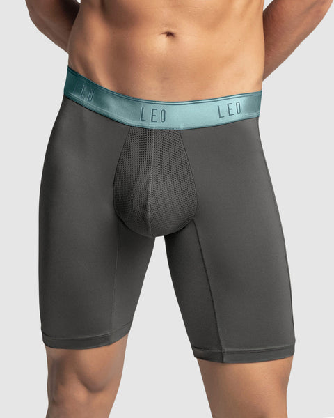 Long Athletic Boxer Brief with Side Pocket#color_721-gray-with-green-elastic