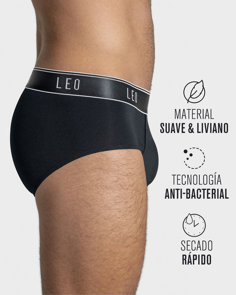 Microfiber brief with frontal ergonomic design#color_700-black