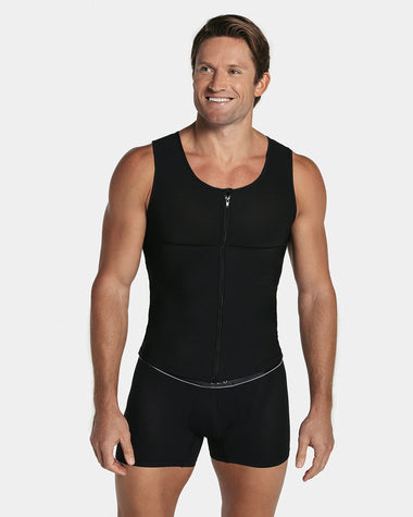 Men's firm body shaper vest with back support max/force#color_700-black