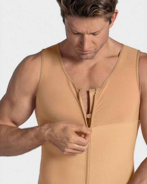 Men's firm body shaper vest with back support max/force#color_864-nude
