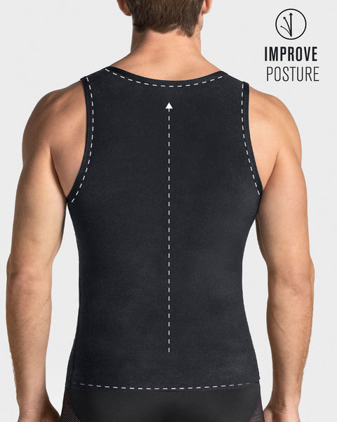 Stretch Cotton Moderate Compression Shaper Tank with Mesh Cutouts#all_variants