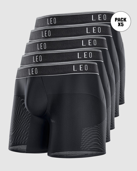 5-Pack High-Tech Mesh Boxer Briefs with Ergonomic Pouches
