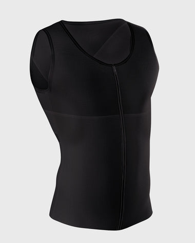 Men's firm compression post-surgical shaper vest#color_700-black
