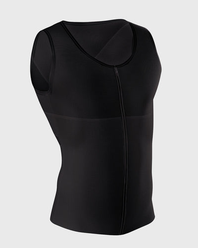 Men's firm compression post-surgical shaper vest#color_700-black