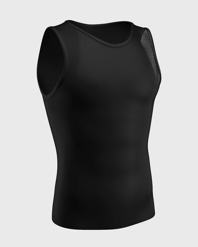 Stretch cotton moderate compression shaper tank#color_700-black