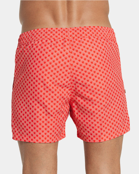 5" Eco-Friendly Men's Swim Trunk with Soft Inner Mesh Lining#color_030-red-scale-print
