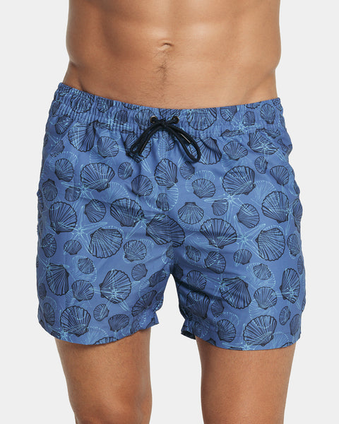 5" Eco-Friendly Men's Swim Trunk with Soft Inner Mesh Lining#color_052-blue-shell-print